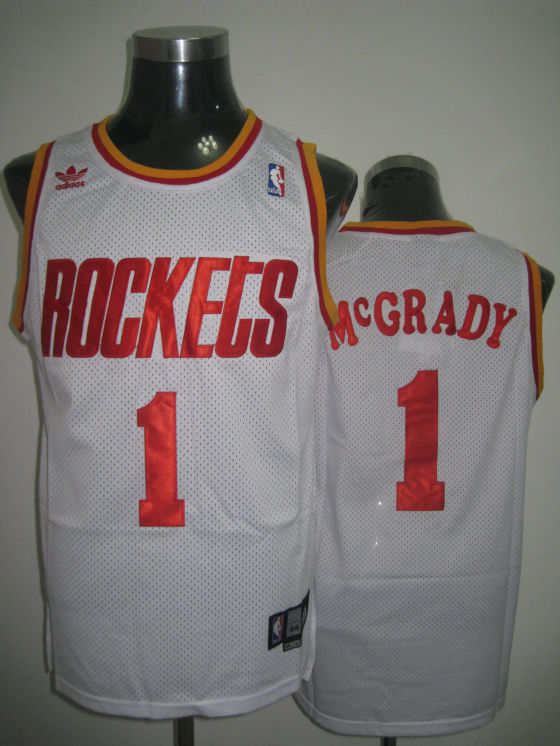 Houston Rockets McGrady White Red Yellow Jersey